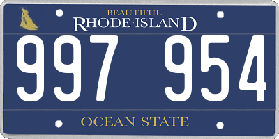 RI license plate 997954