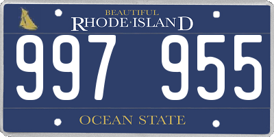 RI license plate 997955