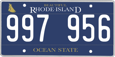 RI license plate 997956