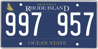 RI license plate 997957