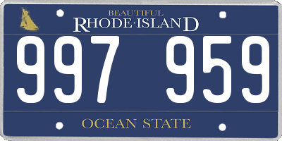 RI license plate 997959