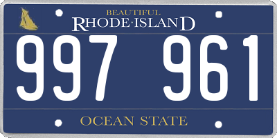 RI license plate 997961