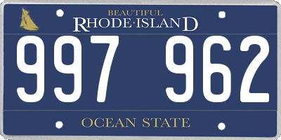 RI license plate 997962