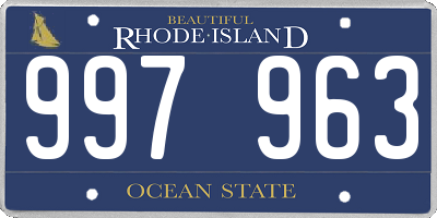 RI license plate 997963