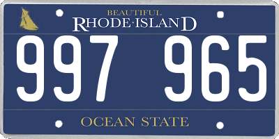 RI license plate 997965