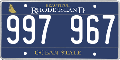 RI license plate 997967