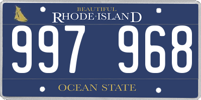 RI license plate 997968