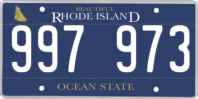 RI license plate 997973