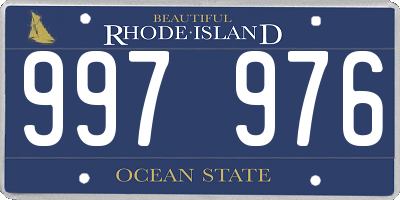 RI license plate 997976