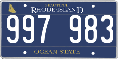 RI license plate 997983