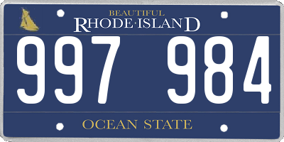 RI license plate 997984