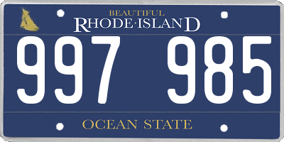 RI license plate 997985