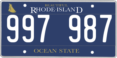 RI license plate 997987