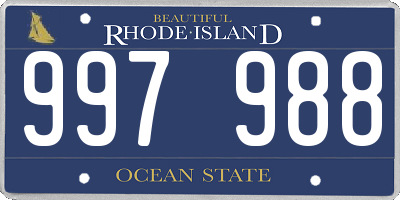 RI license plate 997988