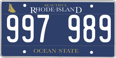 RI license plate 997989