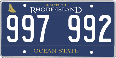 RI license plate 997992