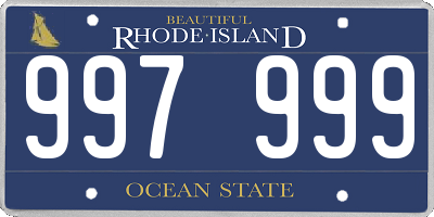 RI license plate 997999