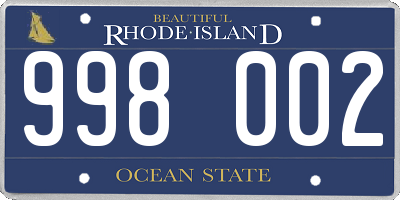 RI license plate 998002