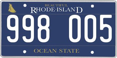 RI license plate 998005