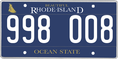 RI license plate 998008