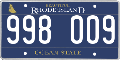 RI license plate 998009