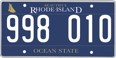 RI license plate 998010