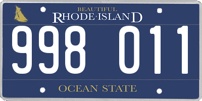 RI license plate 998011