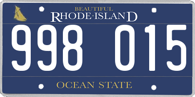 RI license plate 998015