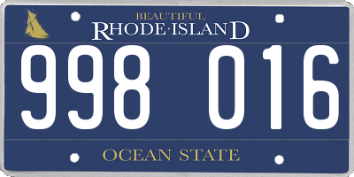 RI license plate 998016