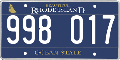 RI license plate 998017