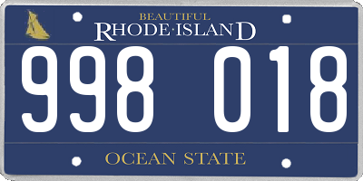 RI license plate 998018