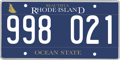 RI license plate 998021