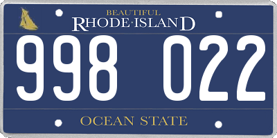 RI license plate 998022