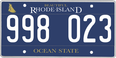 RI license plate 998023