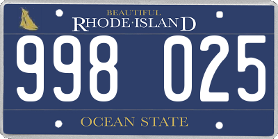 RI license plate 998025