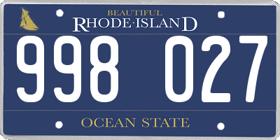 RI license plate 998027