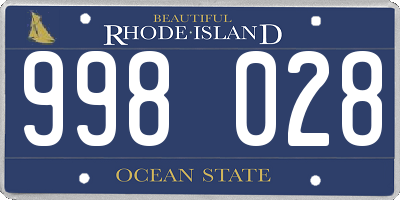 RI license plate 998028