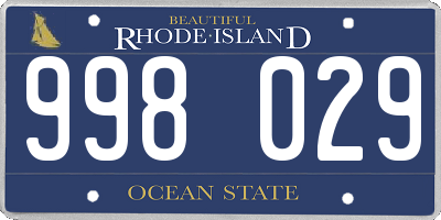 RI license plate 998029