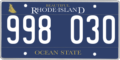 RI license plate 998030