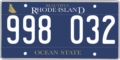 RI license plate 998032