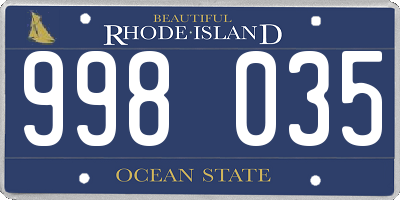 RI license plate 998035