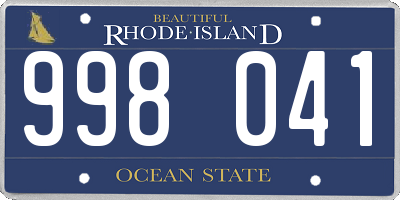 RI license plate 998041