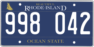 RI license plate 998042