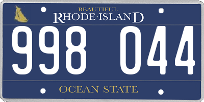 RI license plate 998044