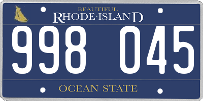 RI license plate 998045