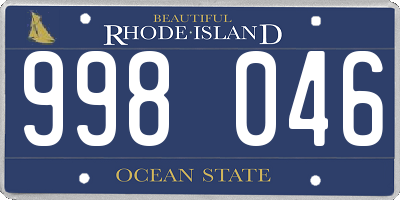 RI license plate 998046