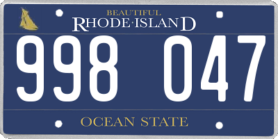 RI license plate 998047