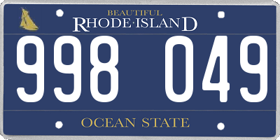 RI license plate 998049