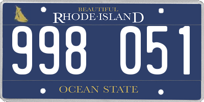 RI license plate 998051