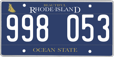 RI license plate 998053